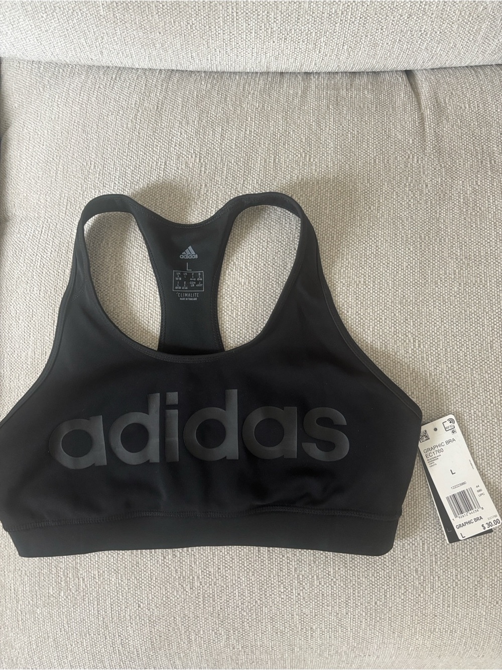 NWT Adidas Black Logo Sports Bra